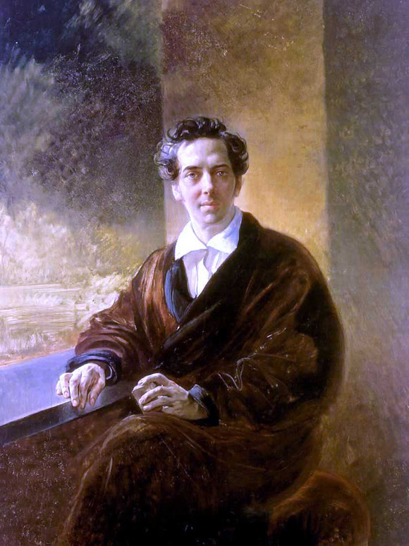  Karl Pavlovich Brulloff Portrait of Count A. A. Perovsky (the Writer Anton Pogorelsky) - Canvas Art Print