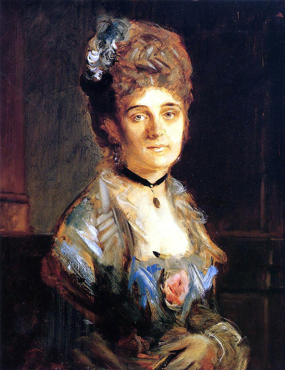  Fritz Von Lenbach Portrait of Countess Zecheny - Canvas Art Print