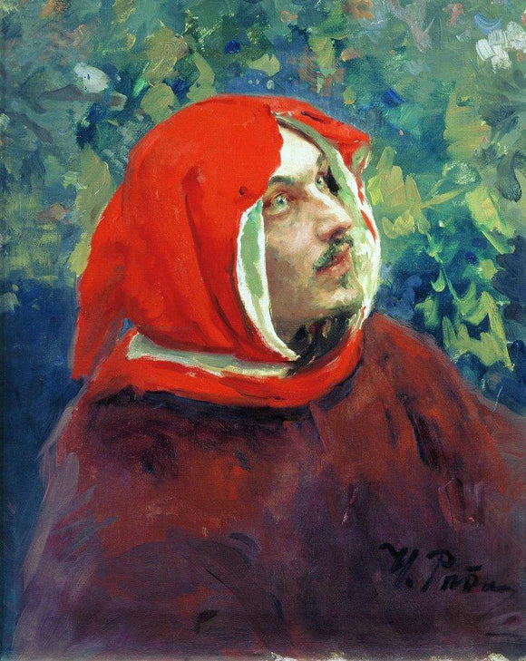  Ilia Efimovich Repin Portrait of Dante, Study - Canvas Art Print