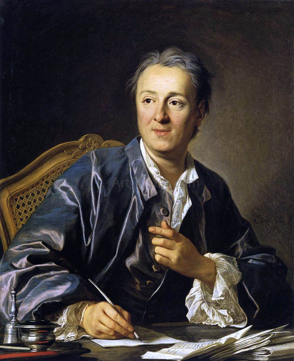  Louis Michel Van Loo Portrait of Denis Diderot - Canvas Art Print