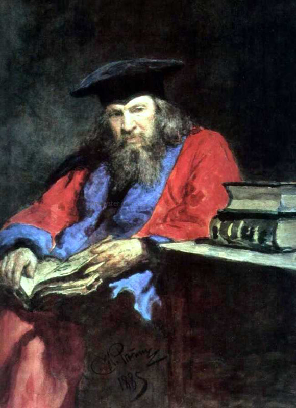  Ilia Efimovich Repin Portrait of Dmitry Mendeleev - Canvas Art Print