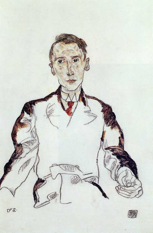  Egon Schiele Portrait of Dr. Heinrich Rieger - Canvas Art Print