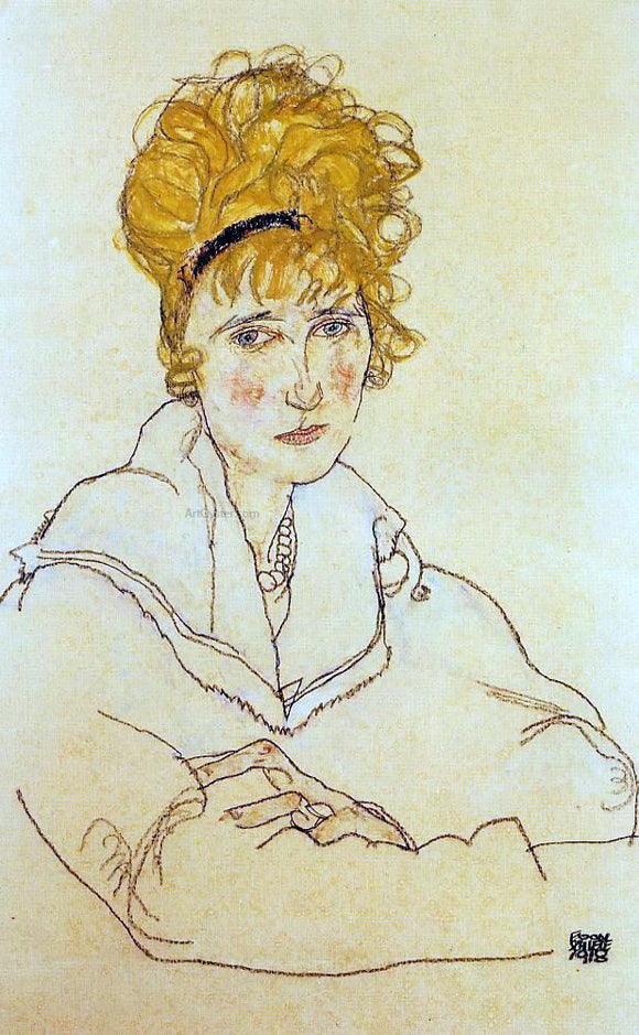  Egon Schiele Portrait of Edith Schiele - Canvas Art Print