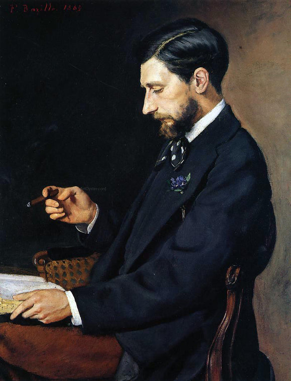  Jean Frederic Bazille Portrait of Edmond Maitre - Canvas Art Print