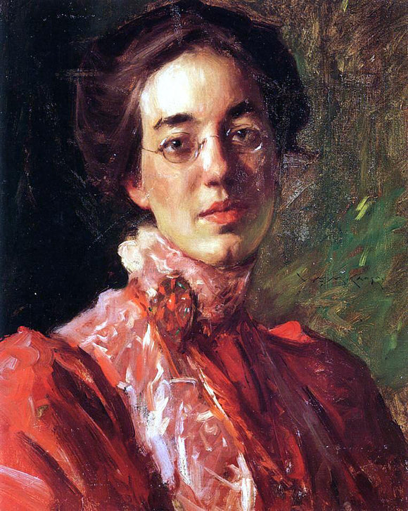 William Merritt Chase Portrait of Elizabeth (Betsy) Fisher - Canvas Art Print