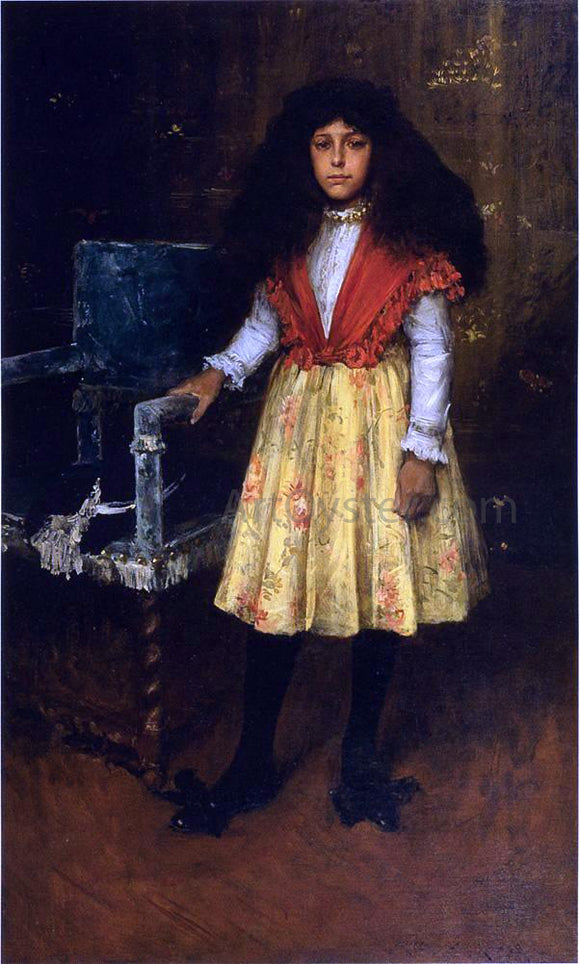  William Merritt Chase Portrait of Erla Howell (also known as Little Miss H.) - Canvas Art Print