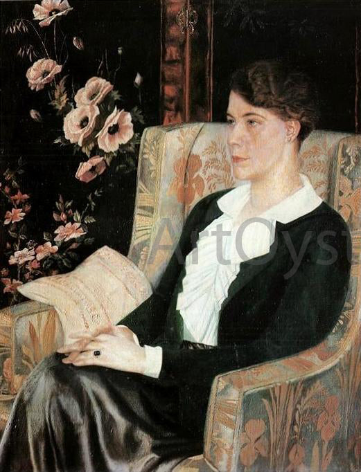  Pavel Filonov Portrait of Evdokiya Nikolaevna Glebova the Artist's Sister - Canvas Art Print