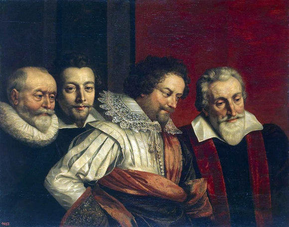  The Younger Frans Pourbus Portrait of Four Members of the Paris Council - Canvas Art Print