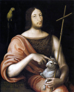  Jean Clouet Portrait of Francois I as St John the Baptist - Canvas Art Print
