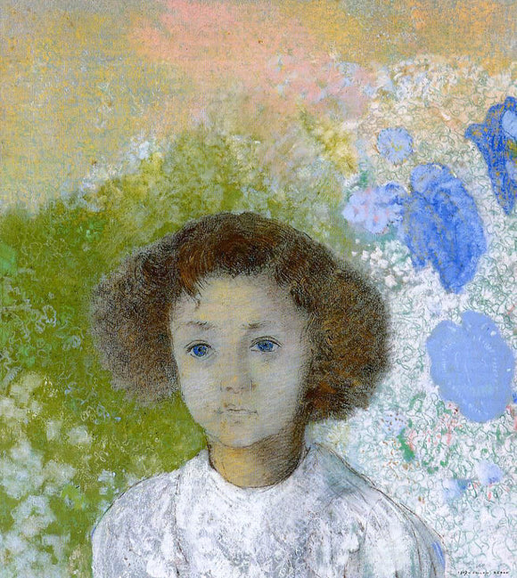  Odilon Redon Portrait of Genevieve de Gonet as a Child - Canvas Art Print