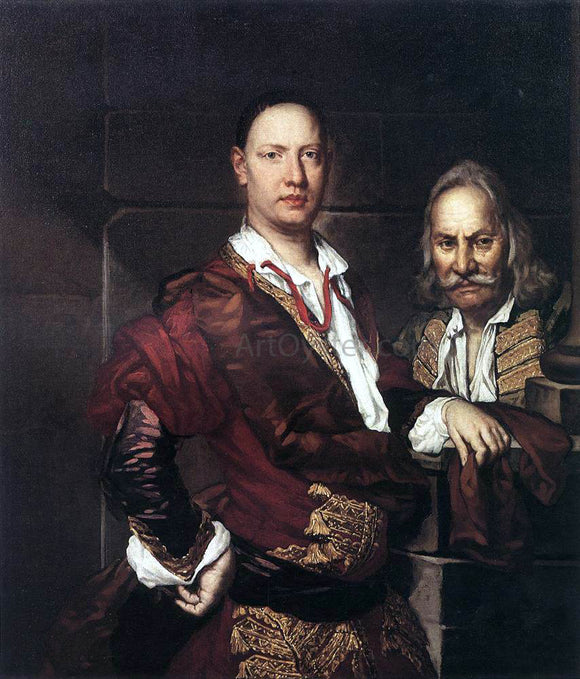  Giuseppe Vittore Fra Galgario  Ghislandi Portrait of Giovanni Secco Suardo and his Servant - Canvas Art Print