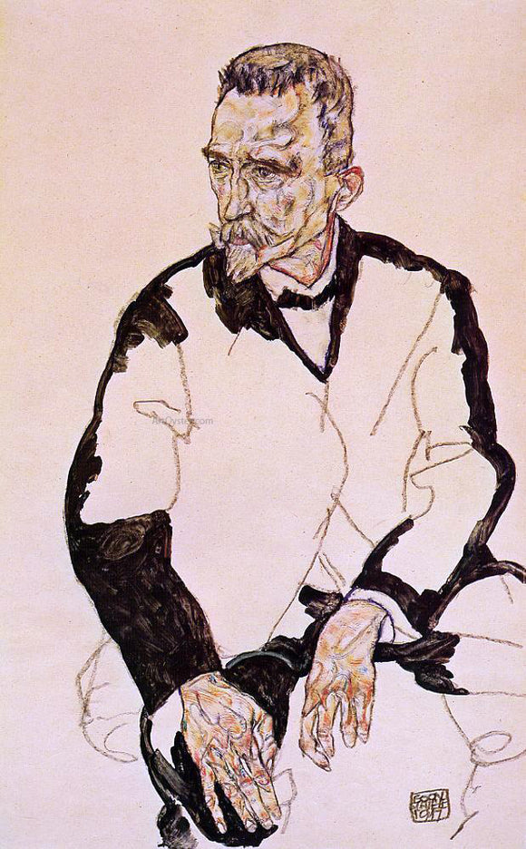  Egon Schiele Portrait of Heinrich Benesch - Canvas Art Print