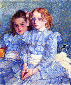  Theo Van Rysselberghe A Portrait of Helene and Michette Guinotte - Canvas Art Print
