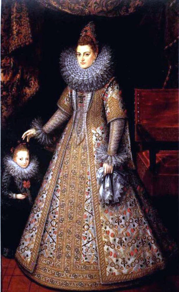  The Younger Frans Pourbus Portrait of Isabella Clara Eugenia of Austria with her Dwarf - Canvas Art Print