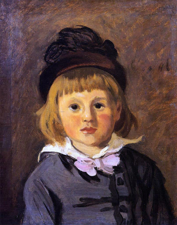  Claude Oscar Monet Portrait of Jean Monet Wearing a Hat with a Pompom - Canvas Art Print