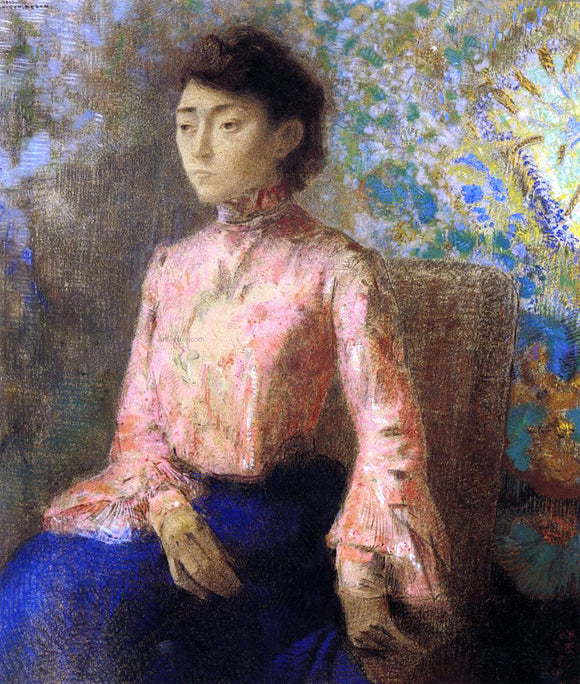  Odilon Redon Portrait of Jeanne Chaine - Canvas Art Print