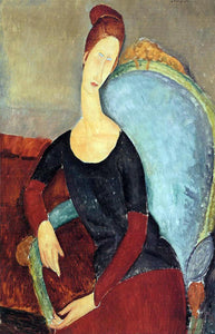  Amedeo Modigliani Portrait of Jeanne Hebuterne Seated in an Armchair - Canvas Art Print