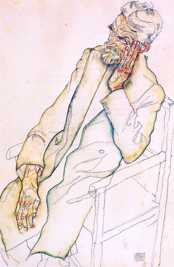  Egon Schiele Portrait of Johann Harms - Canvas Art Print