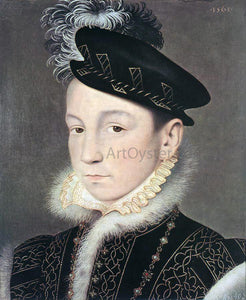  Francois Clouet Portrait of King Charles IX of France - Canvas Art Print
