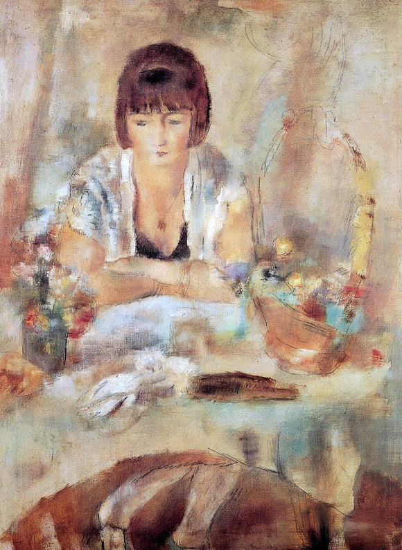  Jules Pascin Portrait of Lucy at a Table - Canvas Art Print