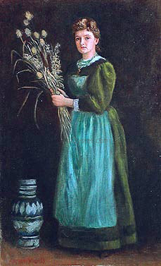  Arthur Hughes Portrait of Lucy Hill - Canvas Art Print