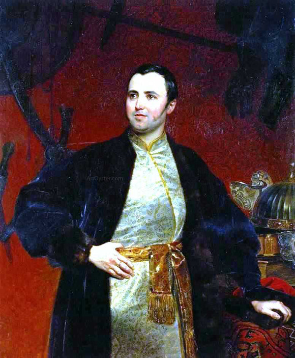  Karl Pavlovich Brulloff Portrait of M. A. Obolensky - Canvas Art Print