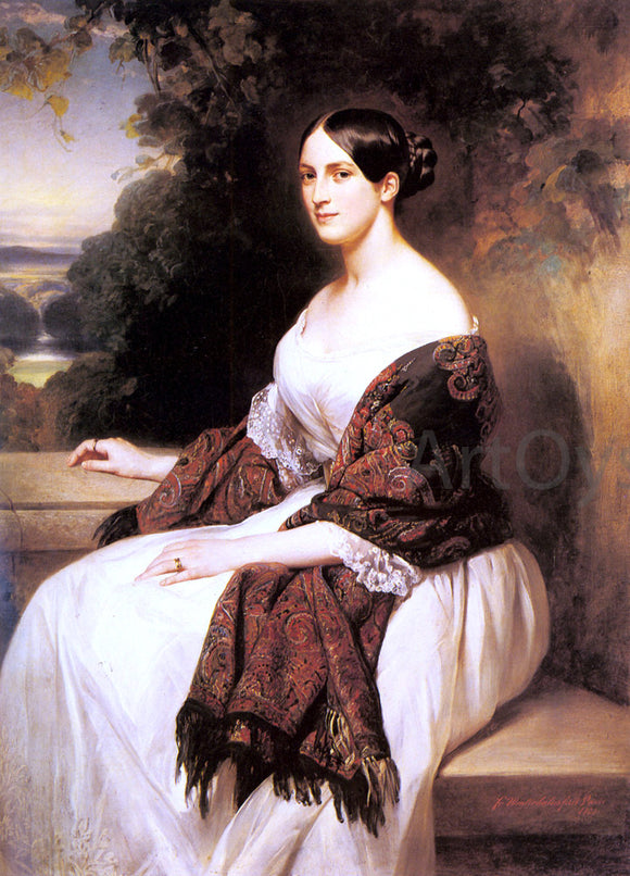  Franz Xavier Winterhalter Portrait of Madame Ackerman, the wife of the Chief Finance Minister of King Louis Philippe - Canvas Art Print
