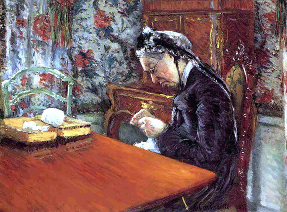  Gustave Caillebotte Portrait of Madame Boissiere Knitting - Canvas Art Print