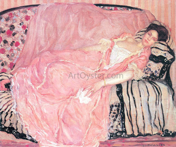  Frederick Carl Frieseke Portrait of Madame Gely (On the Couch) - Canvas Art Print