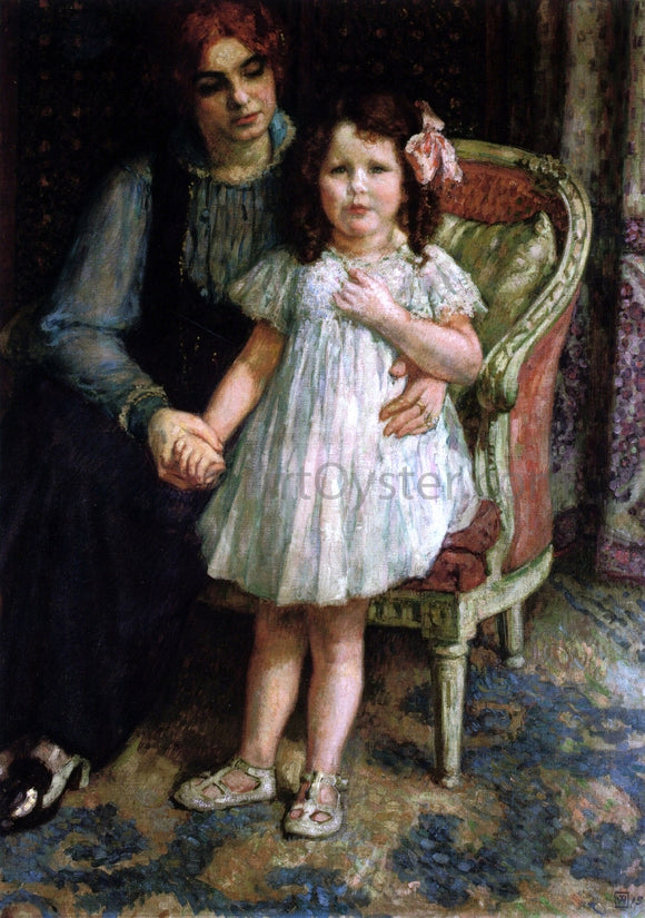  Theo Van Rysselberghe Portrait of Madame Goldner Max and Her Daughter Juliette - Canvas Art Print
