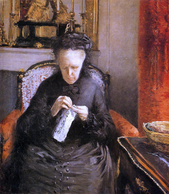  Gustave Caillebotte Portrait of Madame Martial Caillebote (the artist's mother) - Canvas Art Print
