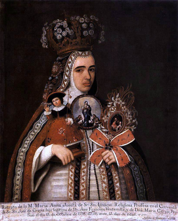 Jose De Alcibar Portrait of Maria Anna Josefa Taking Vow - Canvas Art Print
