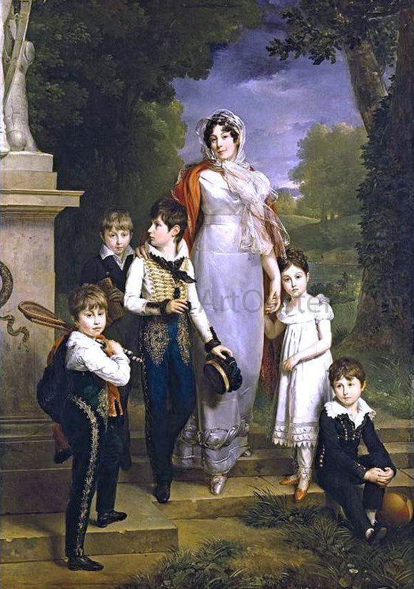  Marguerite Gerard Portrait of Marechale Lannes, Duchesse de Montebello with Her Children - Canvas Art Print