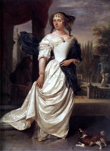  Johannes Verkolje Portrait of Margaretha Delff, Wife of Johan de la Faille - Canvas Art Print