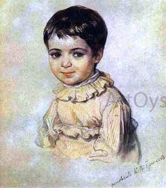  Karl Pavlovich Brulloff Portrait of Maria Kikina as a Child - Canvas Art Print