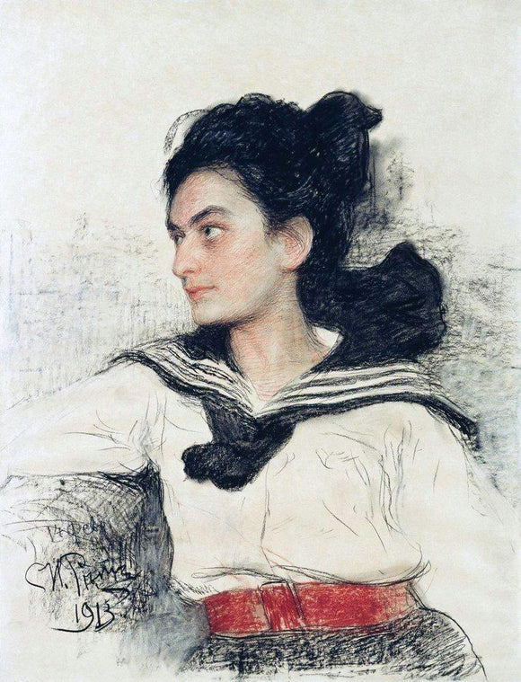  Ilia Efimovich Repin Portrait of Maria Osipovna Lowenfeld. - Canvas Art Print