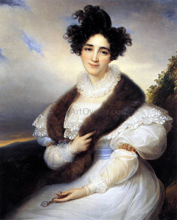 Francois-Joseph Kinsoen Portrait of Marie J. Lafont-Porcher - Canvas Art Print