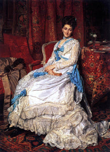  Jean-Louis Ernest Meissonier Portrait of Marquesa de Manzanedo - Canvas Art Print