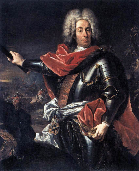  Giovanni Antonio Guardi Portrait of Marshal Matthias von der Schulenburg - Canvas Art Print