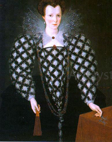  The Younger Marcus Gheeraerts Portrait of Mary Rogers: Lady Harrington - Canvas Art Print
