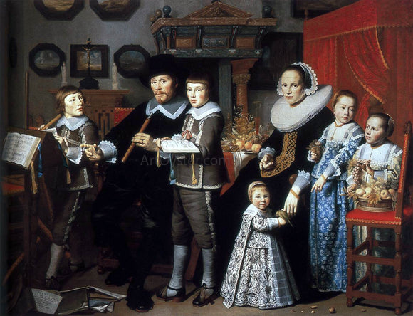  Hendrick Cornelisz Van Vliet Portrait of Michiel van der Dussen and His Family - Canvas Art Print