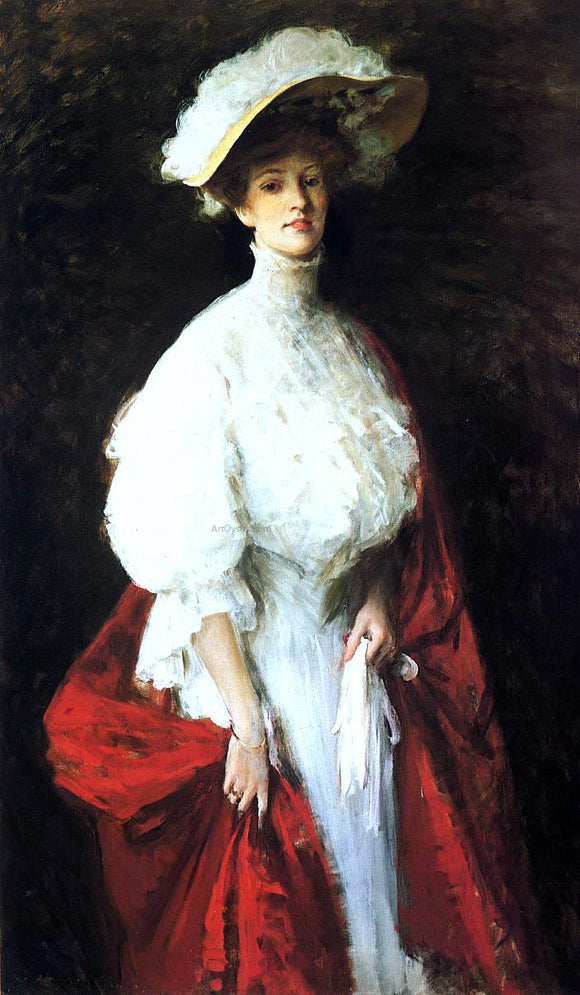  William Merritt Chase Portrait of Miss Frances Vonlohr Earle - Canvas Art Print