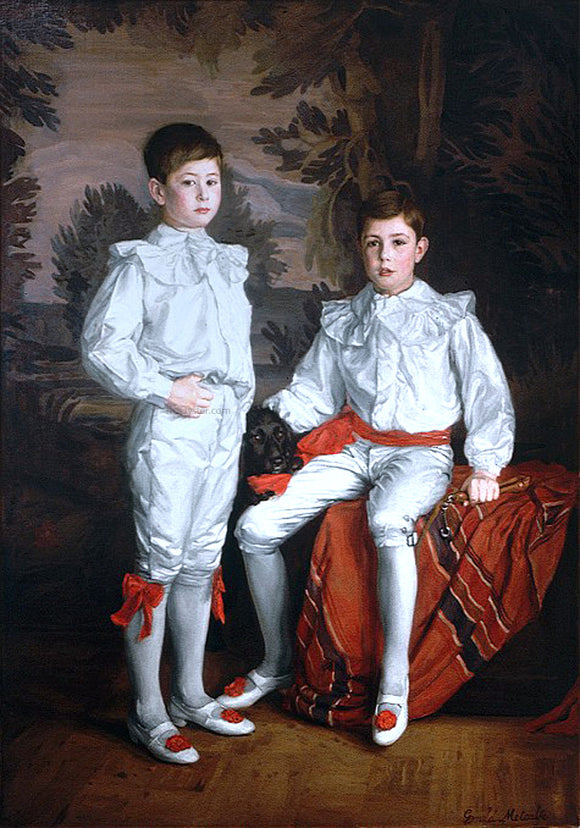  Gerald F Metcalfe Portrait of Molson Brothers Harold and Eric, Sons of J. Elsdale - Canvas Art Print
