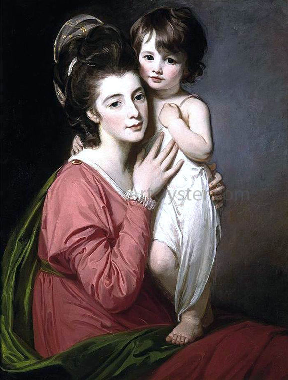  George Romney Portrait of Mrs Henrietta Morris and Her Son John - Canvas Art Print