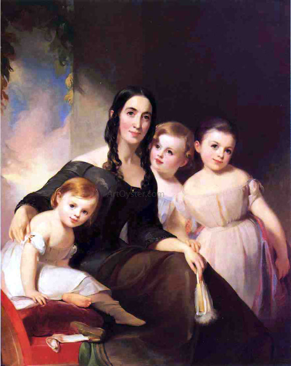  Thomas Sully Portrait of Mrs. James Robb and Her Three Children - Canvas Art Print