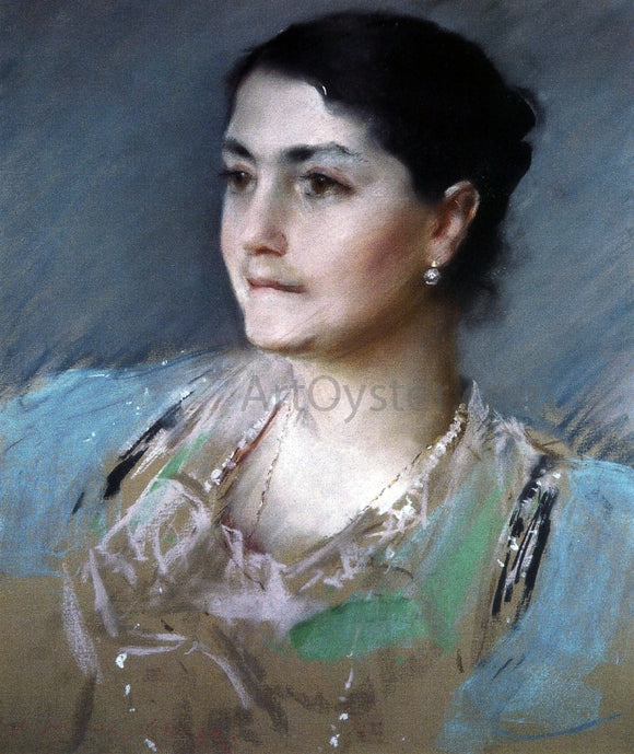  William Merritt Chase Portrait of Mrs. William Chase - Canvas Art Print