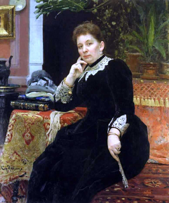  Ilia Efimovich Repin Portrait of O. S. Aleksandrova-Geins - Canvas Art Print