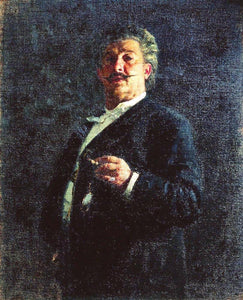  Ilia Efimovich Repin Portrait of Painter and Sculptor Mikhail Osipovich Mikeshin - Canvas Art Print