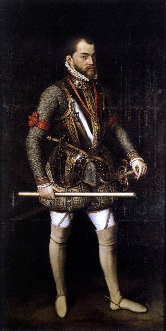  Anthonis Mor Van Dashorst Portrait of Philip II in Armour - Canvas Art Print