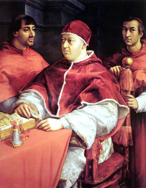  Raphael Portrait of Pope Leo X and Two Cardinals - Canvas Art Print